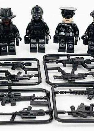 Фигурки человечки спецназ swat военные с машинкой для лего lego