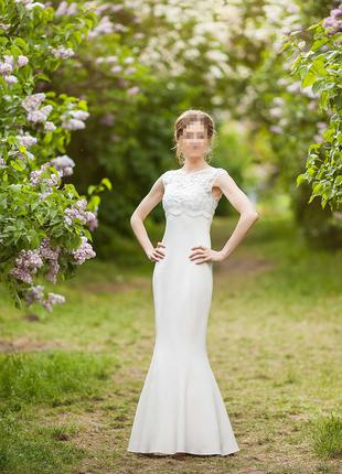 Свадебное платье кружево с кордовой нитью