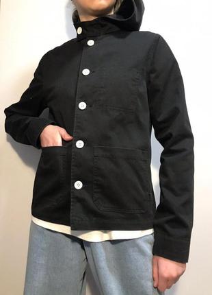 Куртка с капюшоном джинсовая черная xs
