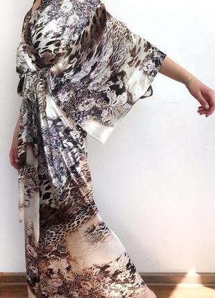 Стильное элегантное длинное кимоно атлас 42-50 халат
