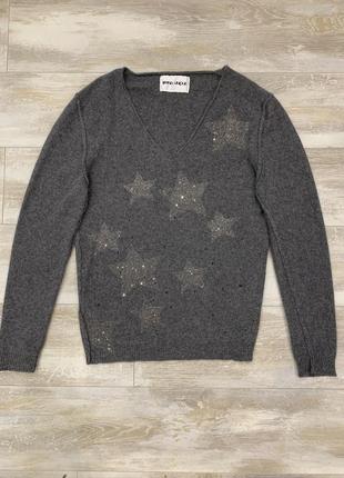 Трендовый кашемировый  свитер пуловер с дырами brand unique