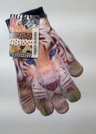 Сенсорные перчатки с ярким принтом cookie company touch gloves