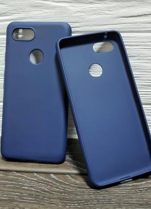 Матовый чехол Goospery для Google Pixel 2 синий тонкий силикон...