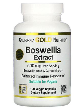Экстракт босвеллии и куркумы, 250 мг, California Gold, 120 капсул