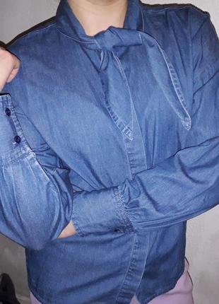 Рубашка блузка джинсовая девочке девушке 146 р reserved