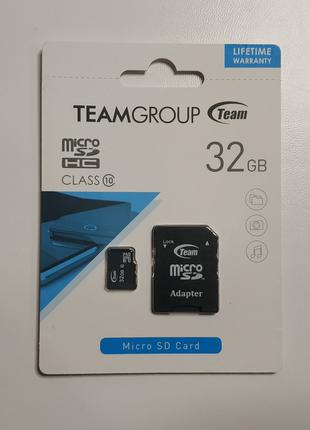 Картка пам'яті TeamGroup microSDHC Class 10, 32GB