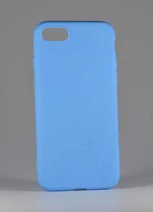 Силиконовый защитный чехол на Iphone 7 голубой