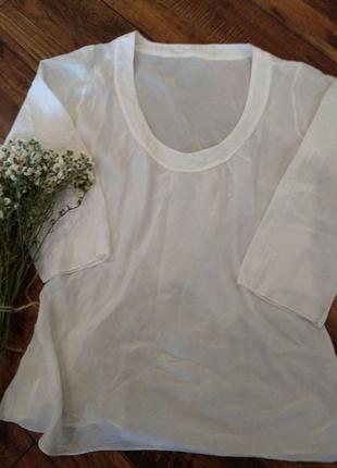 Туніка пляжна,біла блузка, натуральна тканина
