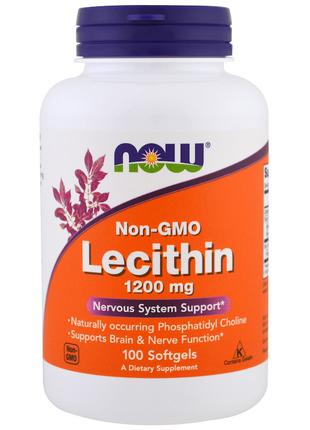 Now Foods, Лецитин, 1200 мг, 100 мягких капсул
