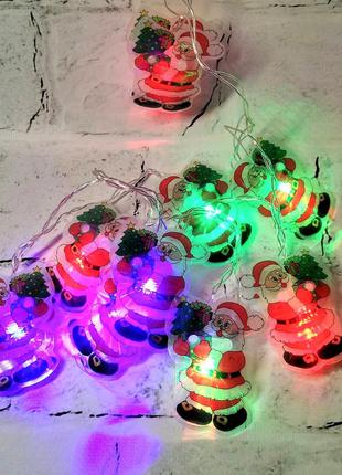Гирлянда Дед мороз, светодиодная гирлянда на новый год, 1,5 м