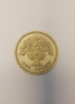 Монета 1 фунт 1992 р