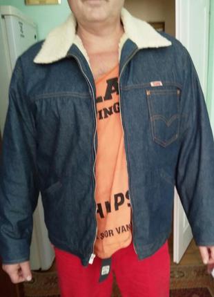 Куртка джинсовая на меховой подкладке levi's оригинал, произво...