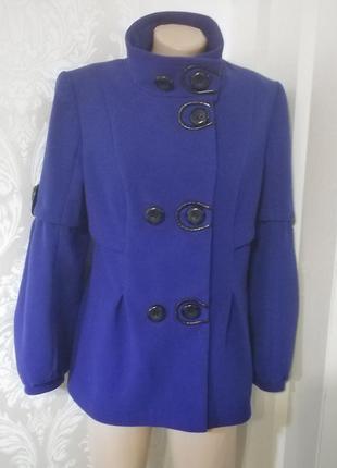 Стильное женское синее пальто 48-50 р