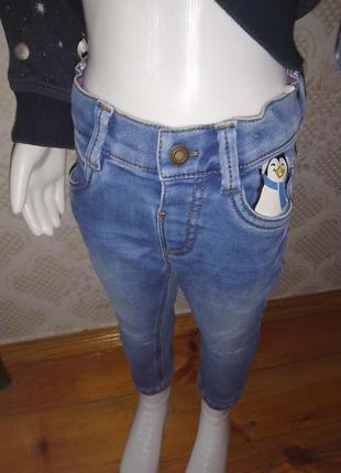 Синие джинсы с рисунком baby club распродажа
