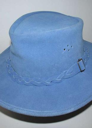 Шляпа кожаная jimy black's, bush hat, australia, ковбойская, 5...