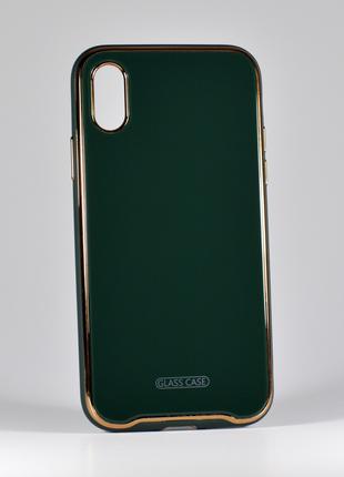 Защитный чехол на Iphone X TPU+Glass Venezia Зеленый / Dark Green