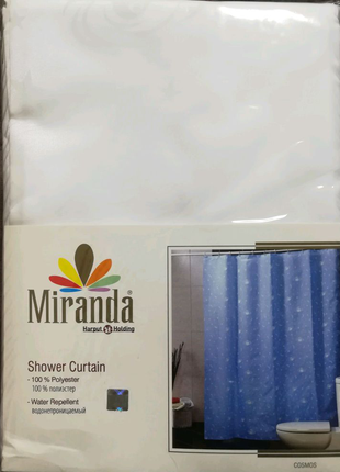 Шторка в  ванную белая 180 х 200 Miranda
