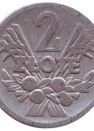 Монета 2 злотых. 1958,71 год, Польша.(В)