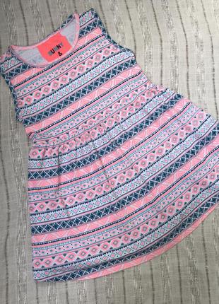 Платье коттоновое разноцветное 3-4 года 104 см