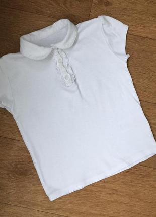 Белая футболка на девочку 6-7 лет 116-122 см