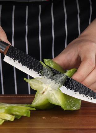 Японский кухонный нож Oeny ER0588 с дамасским узором 32,3 см
