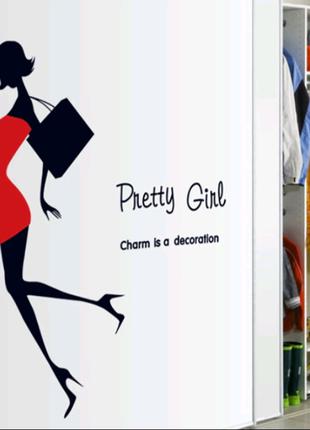 Интерьерная наклейка "pretty girl"