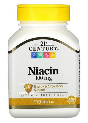 Ниацин, 100 мг, 21st Century, 110 таблеток