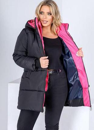Женская стеганная куртка зима норма, батал, 3 цвета, razg4427-...