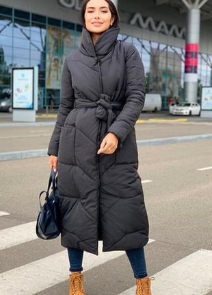 Женская куртка пальто удлиненная с поясом av4806-41.2n-sве