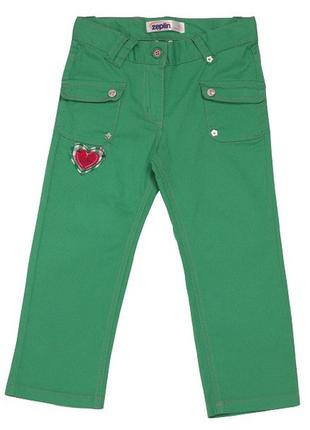 Детские летние брюки для девочки  98 см зеленые