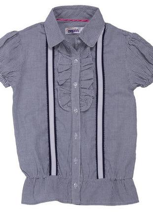 Блузка дитяча в смужку з коротким рукавом 5-6 років