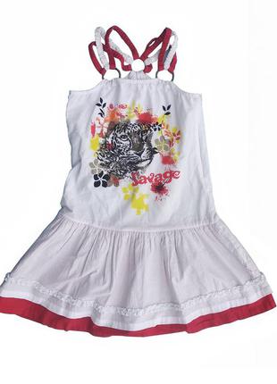 Детское платье-сарафан  для девочки белый 7-8 лет