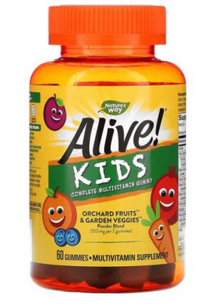 Natures Way, Alive Мультивітаміни для дітей,60шт желейки