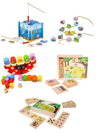 Игровые наборы для моторики Playtive шнуровка, балансир, рыбалка