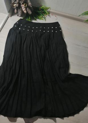 Спідниця юбка баттал чорна 🖤 плісе плісерована плиссе