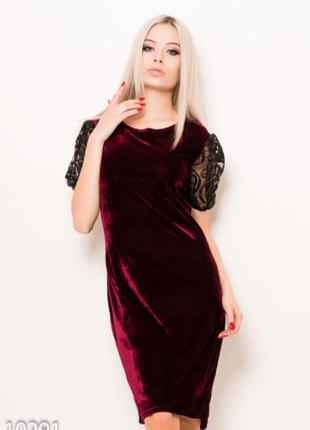Праздничное велюровое платье, платье по фигуре issa plus, р. м