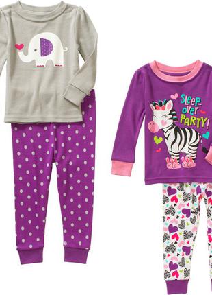 Набор пижам пижама хлопковая  слон и зебра пижама с манжетами