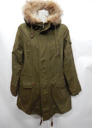 Куртка-парка женская демисезонная с капюшоном LEPSIM сток р.44...