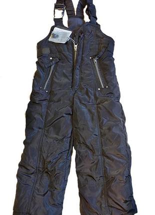 Зимний полукомбинезон, зимние штаны комбинезон 86 см темно-серые
