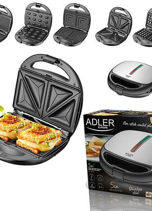 Мультимейкер 5 в 1 Adler AD 3040 (Вафельница ― сендвичница ― г...