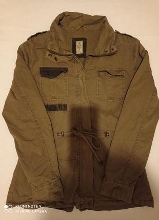 Хлопковая зелёная удлиненная куртка  brandit оригинал милитари...