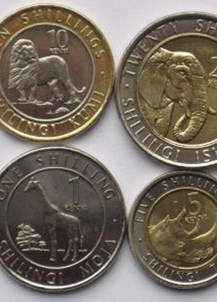Кения 4 монеты 2018 фауна