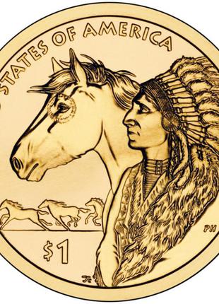 США 1 доллар 2012, Сакагавея Индеец с лошадью
