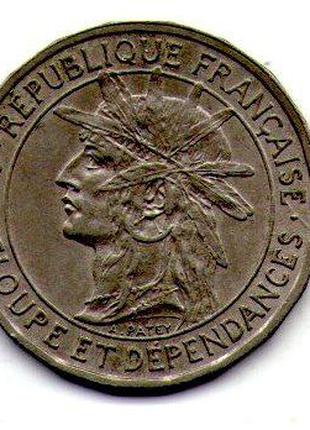 Гваделупа 1 франк 1903 год редкая
