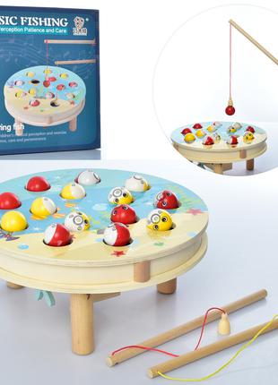Деревянная игрушка Рыбалка магнитная, игровое поле-столик, удо...