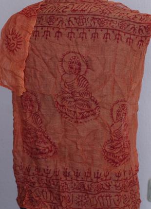 Хлопковый шарф с мантрами. Будда . Индия