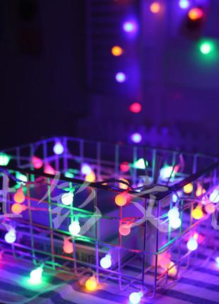 Гирлянда 6 метров 40 LED светодиодная нить матовые мини шарики