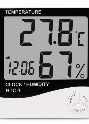 Цифровой термогигрометр с функцией будильника HTC-1