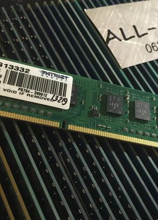Оперативна пам`ять PATRIOT DDR3 4GB PC3 10600U 1333mHz Intel/AMD