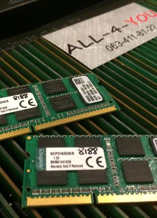 Оперативна пам`ять Kingston DDR3 8GB SO-DIMM PC3 12800S 1600mH...